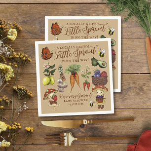 Schattige Lokale Groente Kleine Spruit Baby Shower Servet