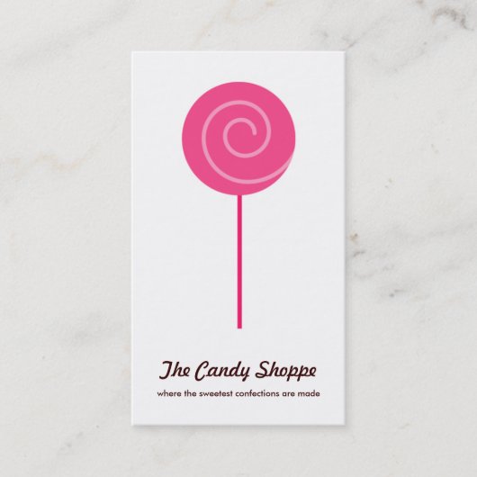Schattige Lollipop Snoep Shoppe Visitekaartjes (Voorkant)