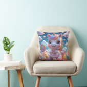 Schattige Lollipop Unicorn Kussen – Bewerkbare naa (Stoel)