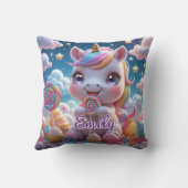 Schattige Lollipop Unicorn Kussen – Bewerkbare naa (Achterkant)