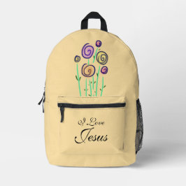 Schattige Lolly Bloem I Love Jezus Geel Bedrukte Rugzak