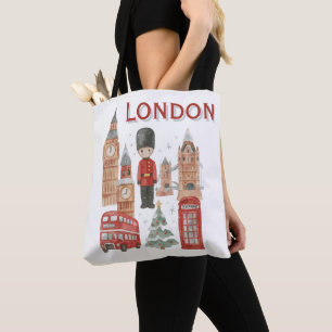 Schattige Londense stad Britse wacht, Big Ben & ro Tote Bag