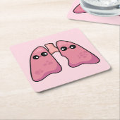 Schattige longen - Menselijke biologie Kartonnen Onderzetters (Schuin)