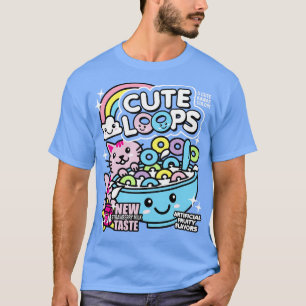 Schattige Loops Kawaii Cereal T-shirt