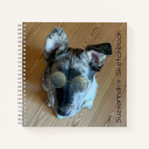 Schattige Lop Ear Cattle Dog Placeholder Photo Notitieboek