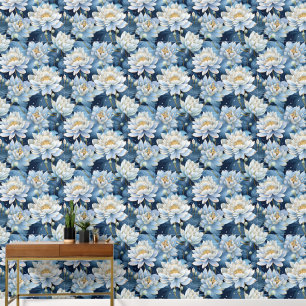 Schattige Lotus bloempatroon Behang