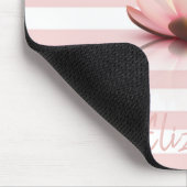 Schattige Lotus Flower.Roze witte strepen Muismat (Hoek)