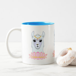 Schattige Lotusbloem & Lama Tweekleurige Koffiemok