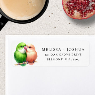 Schattige Love Bird Pair Retouradreslabel Etiket