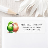 Schattige Love Bird Pair Retouradreslabel Etiket (Insitu)