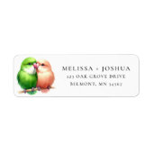 Schattige Love Bird Pair Retouradreslabel Etiket (Voorkant)