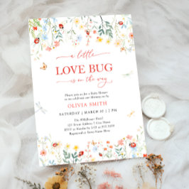 Schattige Love Bug Wildflower Baby shower Kaart