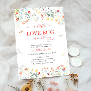 Schattige Love Bug Wildflower Baby shower Kaart