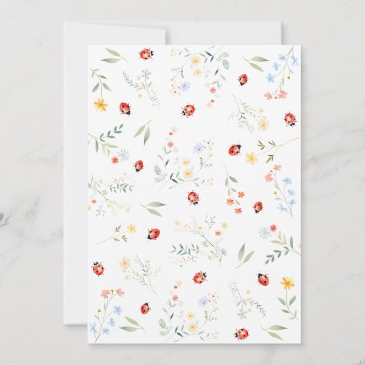 Schattige Love Bug Wildflower Baby shower Kaart (Achterkant)