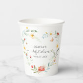 Schattige Love Bug Wildflower Baby shower Papieren Bekers (Voorkant)