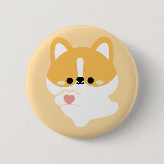 Schattige Love Corgi Ronde Button 5,7 Cm (Voorkant)
