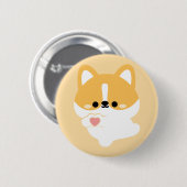 Schattige Love Corgi Ronde Button 5,7 Cm (Voorkant /achterkant)