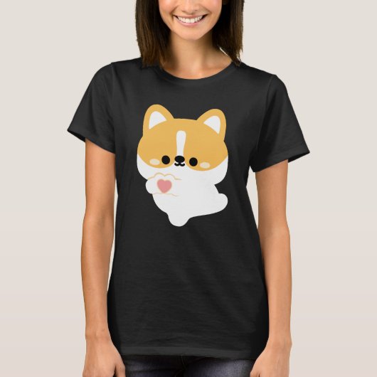 Schattige Love Corgi T-shirt (Voorkant)
