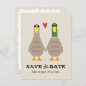 Schattige Love Ducks Wedding Save the Date Aankond Aankondigingskaart (Voorkant / Achterkant)