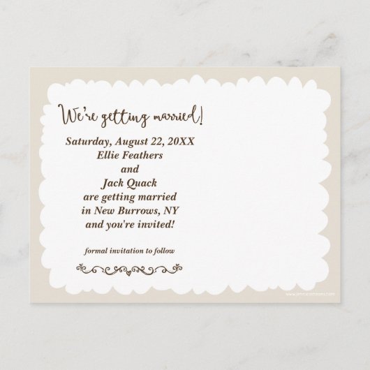 Schattige Love Ducks Wedding Save the Date Aankond Aankondigingskaart (Achterkant)