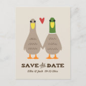 Schattige Love Ducks Wedding Save the Date Aankond Aankondigingskaart (Voorkant)