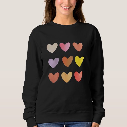 Schattige Love Hearts Sweatshirt Design Dames (Voorkant)