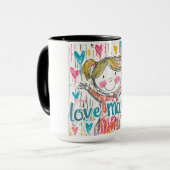 Schattige "Love Mama" geïllustreerde Mok (Voorkant links)