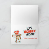 Schattige Love Monkey Valentijn Feestdagen Kaart (Binnen)