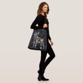 Schattige Love My Boston Terrier bloemenontwerp Crossbody Tas (Op model)