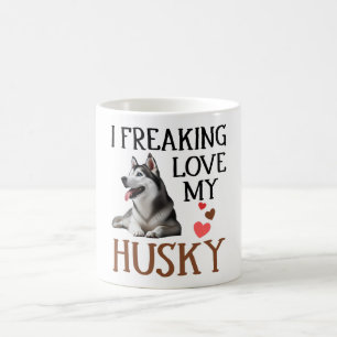 Schattige Love My Husky Dog Koffiemok