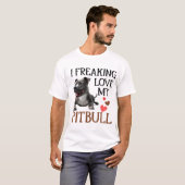 Schattige Love My Pitbull Dog T-shirt (Voorkant volledig)