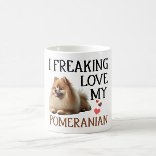 Schattige Love My Pomeranian Dog Koffiemok