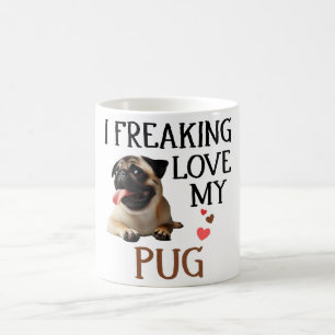 Schattige Love My Pug Dog Koffiemok