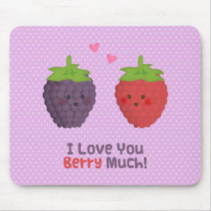 Schattige Love You Berry Veel romantische woordspe Muismat
