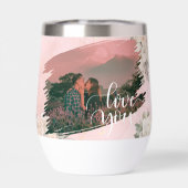 Schattige Love You Custom Photo voor Paar Roze Blo (Achterkant)