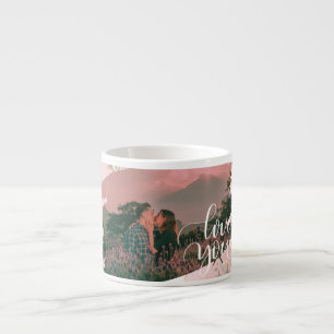 Schattige Love You Custom Photo voor Paar Roze Blo Espresso Kop