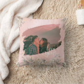 Schattige Love You Custom Photo voor Paar Roze Blo Kussen (Deken)