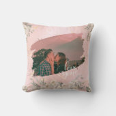 Schattige Love You Custom Photo voor Paar Roze Blo Kussen (Voorkant)