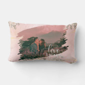Schattige Love You Custom Photo voor Paar Roze Blo Kussen (Achterkant)