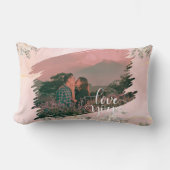 Schattige Love You Custom Photo voor Paar Roze Blo Kussen (Voorkant)