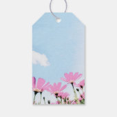 Schattige Love you Oma Pink Flowers Foto Cadeaulabel (Achterkant)