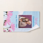 Schattige Love you Oma Pink Flowers Foto Handdoek (Handdoek)