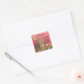 Schattige Love You to the Moon Armadillo Jubileum Vierkante Sticker (Envelop)
