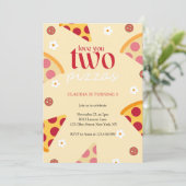 Schattige Love You Two Pizzas Tweede Verjaardagsfe Kaart (Staand voorkant)