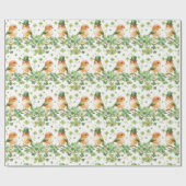 Schattige Lovebird Groen Pet Shamrock St. Patrick' Cadeaupapier (Vlak)