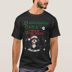 Schattige Lowchen-hond Hond Kerstmis Stout Netjes T-shirt