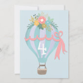 schattige luchtballon Verjaardag Uitnodiging (Achterkant)