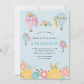 schattige luchtballon Verjaardag Uitnodiging (Voorkant)