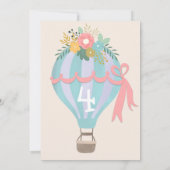schattige luchtballon Verjaardag Uitnodiging (Achterkant)