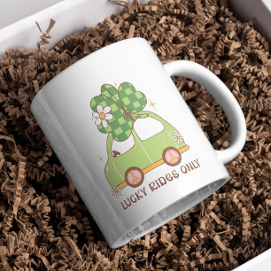 Schattige Lucky Rides Only Retro St. Patrick's Day Koffiemok